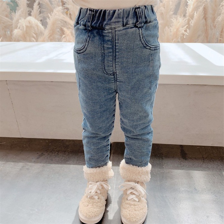 Girls' Fleece-Lined Trousers 2021 New Children's Autumn and Winter Clothes Baby Girl Fleece Padded Jeans Children Outer Wear Trousers Fashion Girls' Fleece-Lined Trousers 2021 New Children's Autumn and Winter Clothes Baby Girl Fleece Padded Jeans Children Outer Wear Trousers Fashion