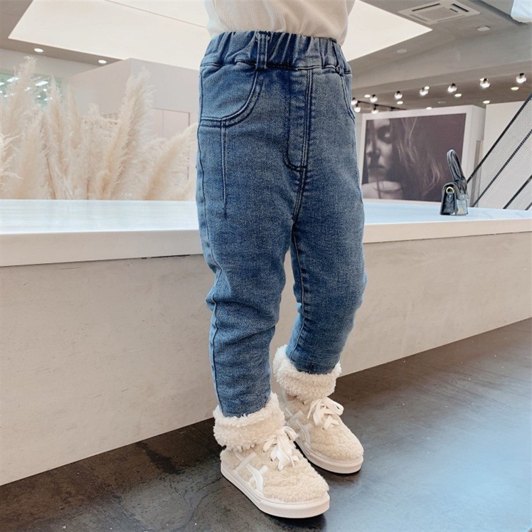 Girls' Fleece-Lined Trousers 2021 New Children's Autumn and Winter Clothes Baby Girl Fleece Padded Jeans Children Outer Wear Trousers Fashion Girls' Fleece-Lined Trousers 2021 New Children's Autumn and Winter Clothes Baby Girl Fleece Padded Jeans Children Outer Wear Trousers Fashion