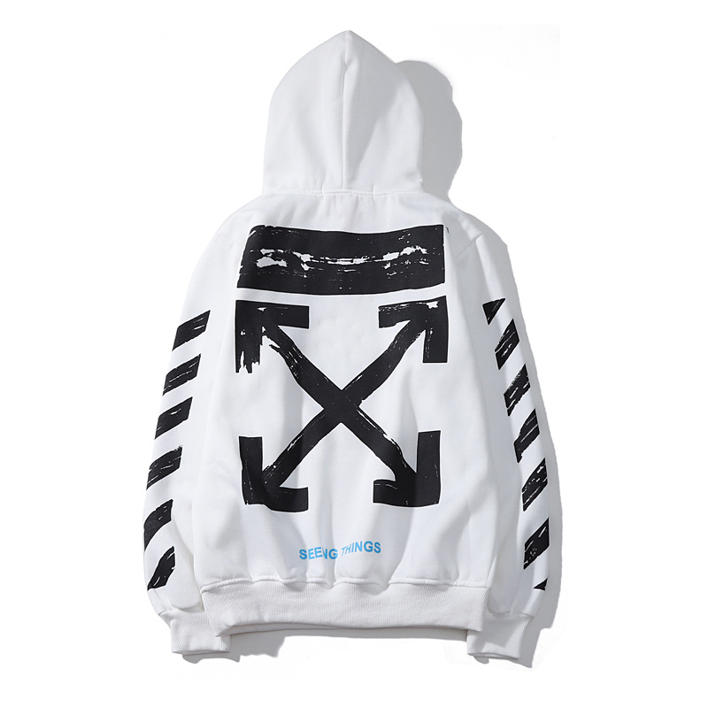 Spot Foreign Trade Hip-hop Skateboard Plaid Couple's Coat Graffiti Sketch Arrow of Fleece Hoodie Pullover Hoody