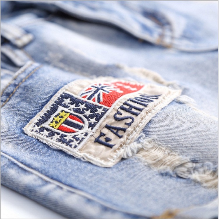 Embroidered jeans women&#039;s summer ins super hot women&#039;s pants light tattered pants han fan ulzzang shorts