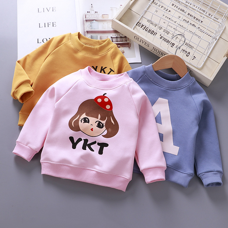 Children&#039;s Clothing Brushed Hoody New Children&#039;s Warm Sweater Winter Korean Baby Clothes Pullover One Piece Dropshipping