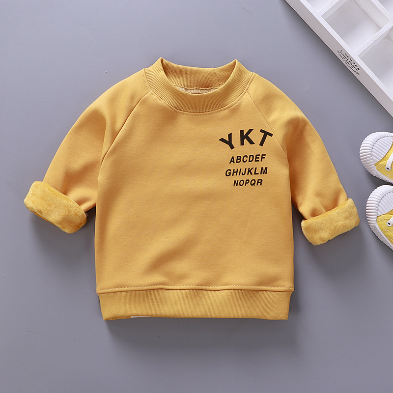 Children&#039;s Clothing Brushed Hoody New Children&#039;s Warm Sweater Winter Korean Baby Clothes Pullover One Piece Dropshipping