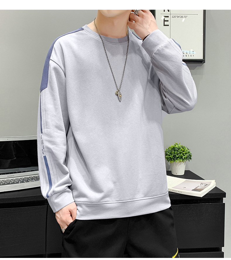 Brushed Hoody Men's Autumn New Men's Crew Neck Casual Korean Style Bottoming Shirt Trendy Youth T-shirt Top Men's Clothing Brushed Hoody Men's Autumn New Men's Crew Neck Casual Korean Style Bottoming Shirt Trendy Youth T-shirt Top Men's Clothing