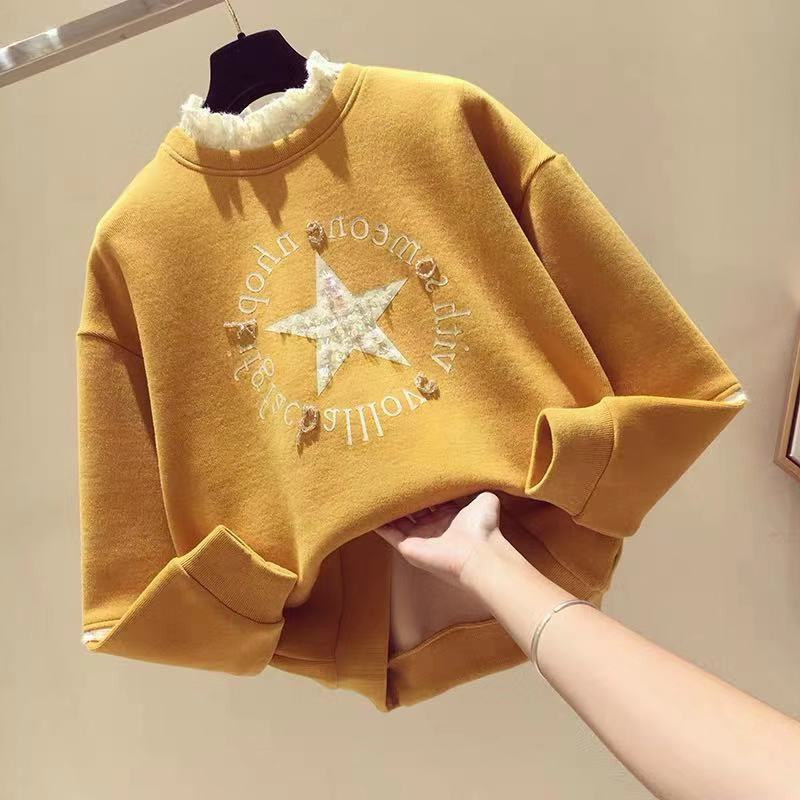 Half Turtleneck Brushed Hoody 2020 New Autumn and Winter Clothes Korean Version of the Loose False Two Pieces Long Sleeve Top Coat Female