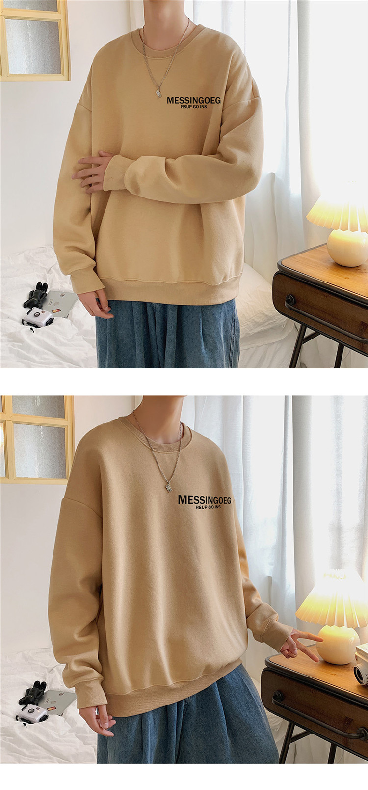 and Winter New Ins Hong Kong Style Boys Brushed Hoody Casual Loose Pullover Students AllMatching Fashion Top Clothes