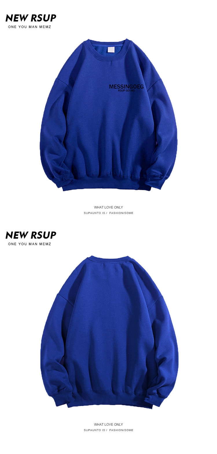 and Winter New Ins Hong Kong Style Boys Brushed Hoody Casual Loose Pullover Students AllMatching Fashion Top Clothes