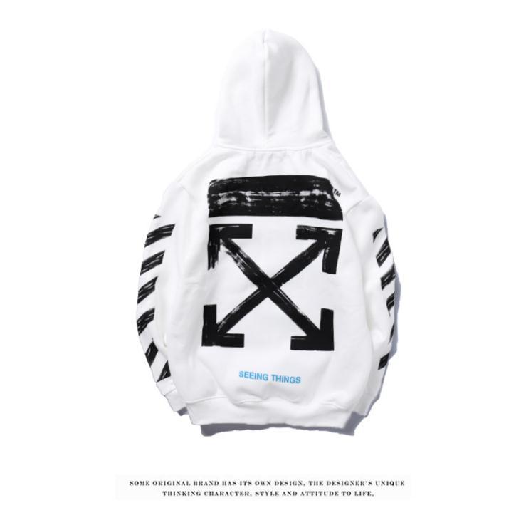 2020 European and American Couple's Jacket Graffiti Arrow Fleece Warm Hoodie Pullover Hoody