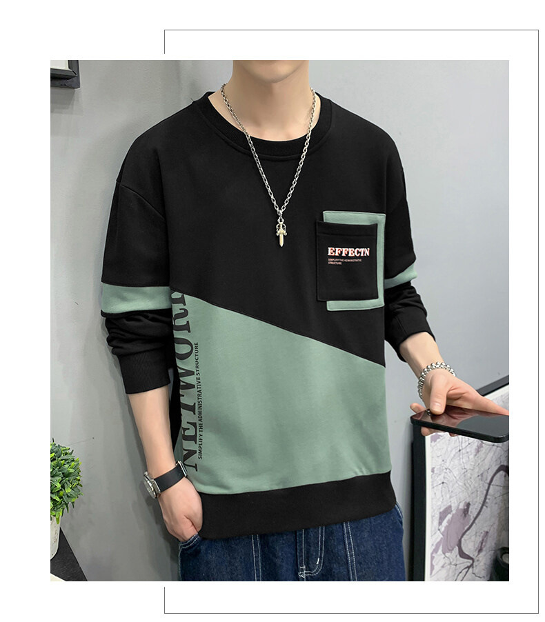 Brushed Hoody Men's 2021 Spring, Autumn and Winter Men's Long-Sleeved T-shirt Korean New Ins Pullover Bottoming Shirt Top Men's Clothing