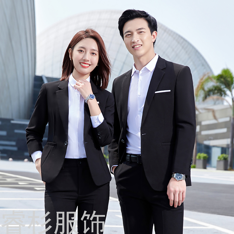 New Business Suit Suit Men&#039;s and Women&#039;s Same Suit Men&#039;s Two-Piece Suit Formal Business Suit Interview Ol Overalls