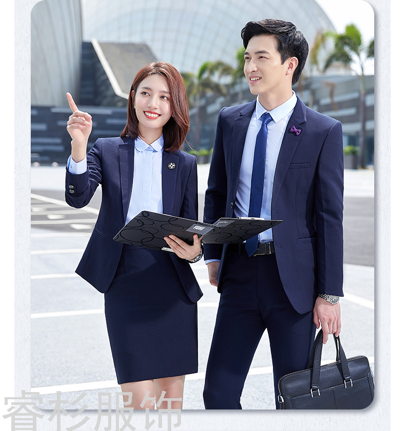 New Men's and Women's Same Business Suit Suit Men's Two-Piece Suit Formal Business Suit Interview Work Clothes