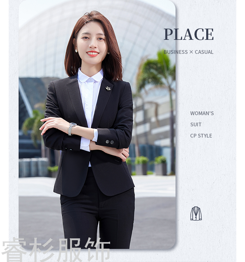 New Men's and Women's Same Business Suit Suit Men's Two-Piece Suit Formal Business Suit Interview Work Clothes