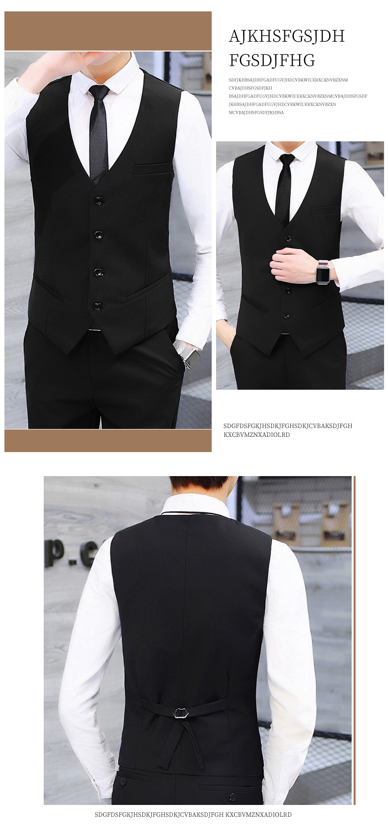 Spring and Autumn New British Style Men's Suit Vest Slim Fit Light Business Suit Vest Men's Formal Wear Professional Vest