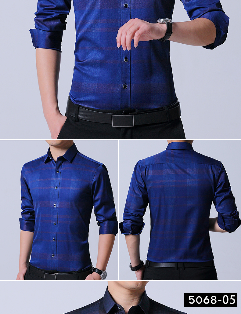Shirt Men's Long Sleeve Solid Color Korean Style Trendy Slim Fit Business Suit Plaid Shirt Summer Hot Super Hot Shirt Men Shirt Men's Long Sleeve Solid Color Korean Style Trendy Slim Fit Business Suit Plaid Shirt Summer Hot Super Hot Shirt Men