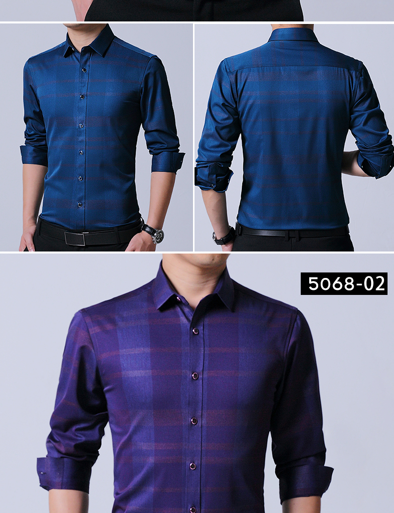 Shirt Men's Long Sleeve Solid Color Korean Style Trendy Slim Fit Business Suit Plaid Shirt Summer Hot Super Hot Shirt Men Shirt Men's Long Sleeve Solid Color Korean Style Trendy Slim Fit Business Suit Plaid Shirt Summer Hot Super Hot Shirt Men