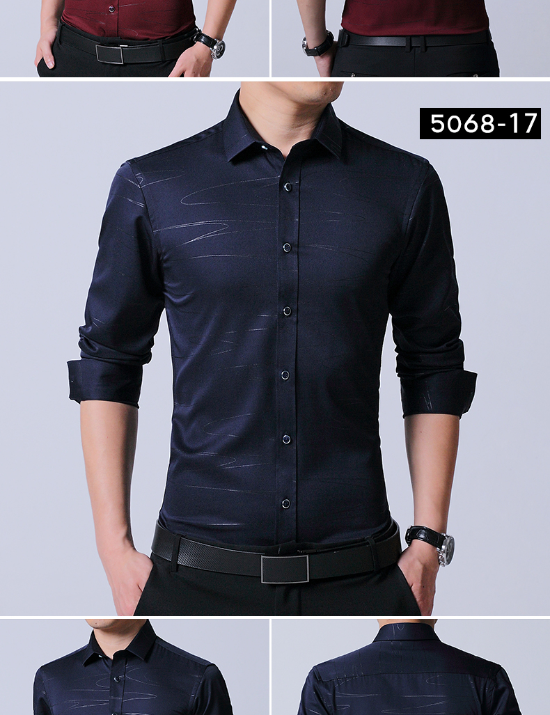 Shirt Men's Long Sleeve Solid Color Korean Style Trendy Slim Fit Business Suit Plaid Shirt Summer Hot Super Hot Shirt Men Shirt Men's Long Sleeve Solid Color Korean Style Trendy Slim Fit Business Suit Plaid Shirt Summer Hot Super Hot Shirt Men
