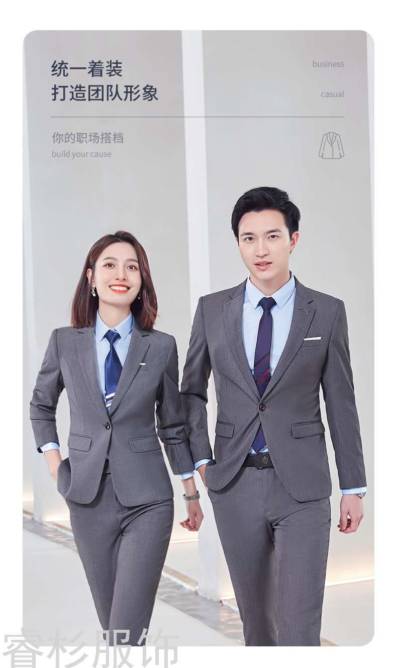 Fashion Korean Style Suit BusinessHotel Tailored Suit Formal Clothes Work Clothes Men and Women Same Style Business Suit