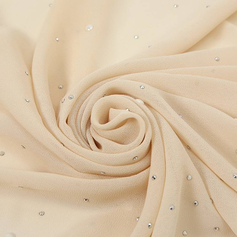 Cross-Border Internet Celebrity Women's Chiffon Closed-Toe Scarf Hot Rhinestone Fashion Scarf Long Warm Shawl Manufacturer Jm144