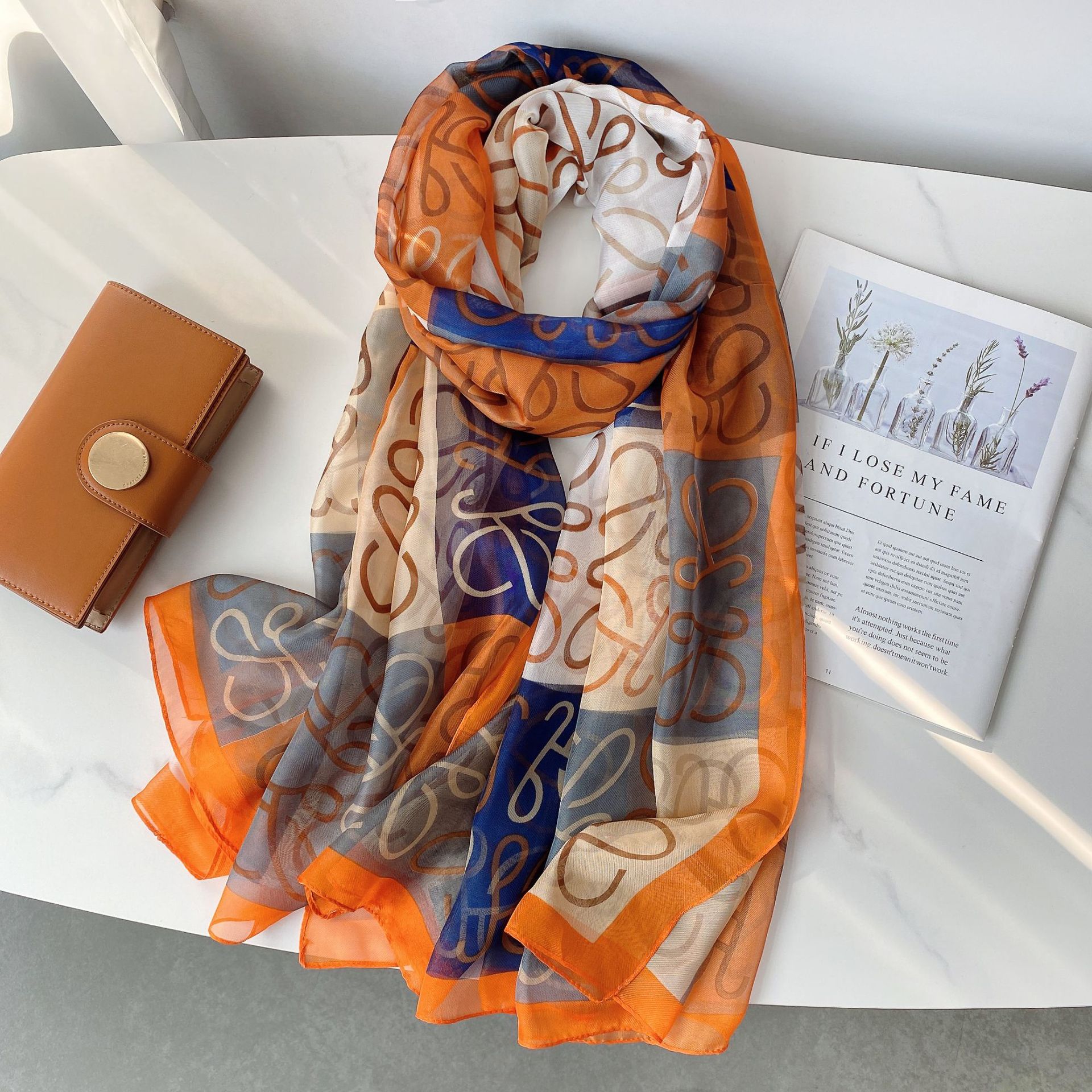 Korean Style Polka Dot Chiffon Printed Scarf Women&#039;s Outdoor Travel Large Size Scarf Decoration Thin Cape Beach Towel