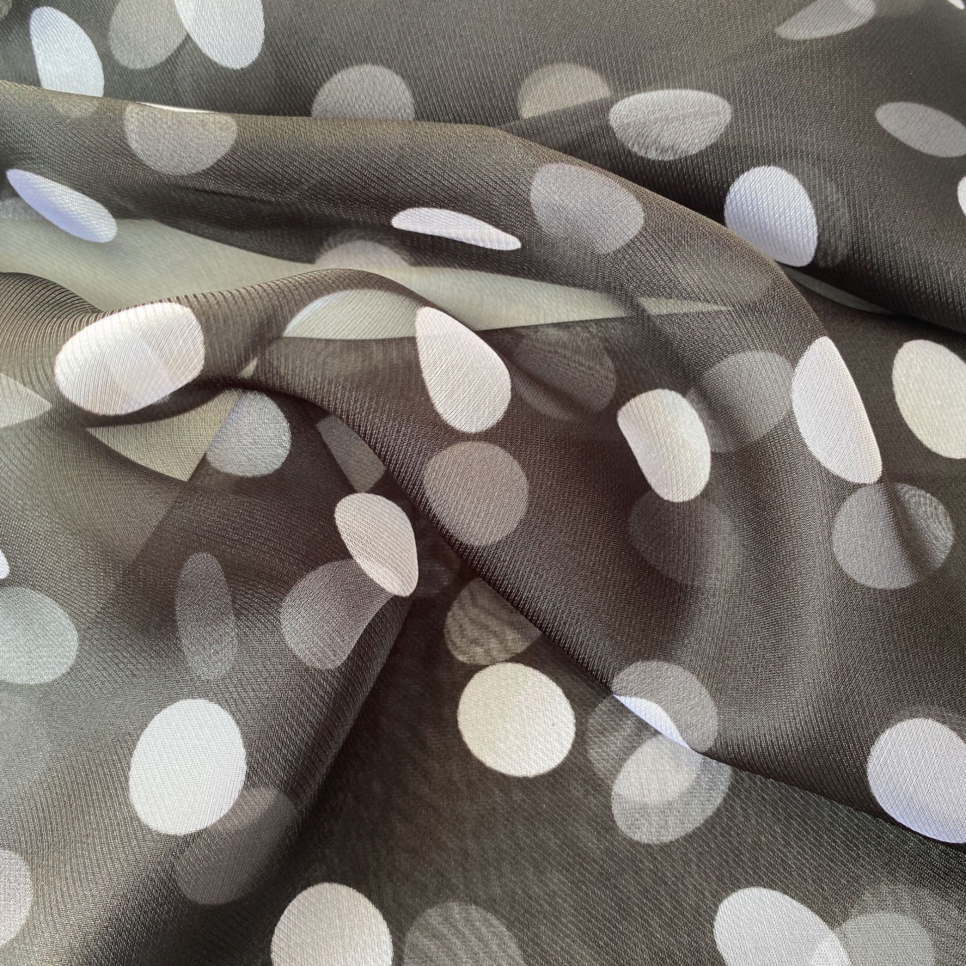 Korean Style Polka Dot Chiffon Printed Scarf Women's Outdoor Travel Large Size Scarf Decoration Thin Cape Beach Towel