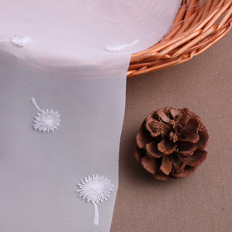 New Fashion Women&#039;s Clothing Fabric Chiffon Three-Dimensional Embroidery Cloth Dress Casual Clothing Fabric Manufacturer