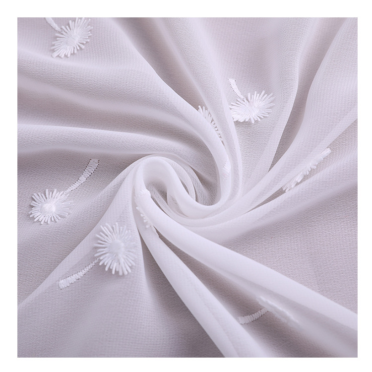 New Fashion Women&#039;s Clothing Fabric Chiffon Three-Dimensional Embroidery Cloth Dress Casual Clothing Fabric Manufacturer