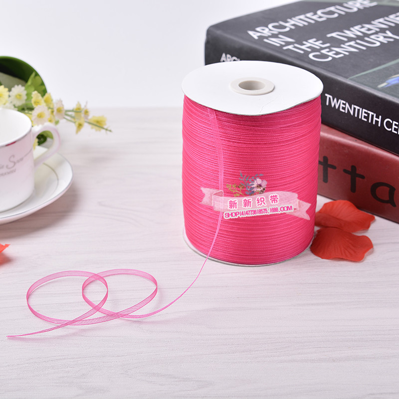 0.3cm Yarn Strip Chiffon Ribbon Transparent Nylon Ribbon DIY Bow Wedding Home Textile Clothing Accessories Ribbon Wholesale