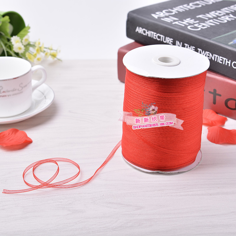 0.3cm Yarn Strip Chiffon Ribbon Transparent Nylon Ribbon DIY Bow Wedding Home Textile Clothing Accessories Ribbon Wholesale