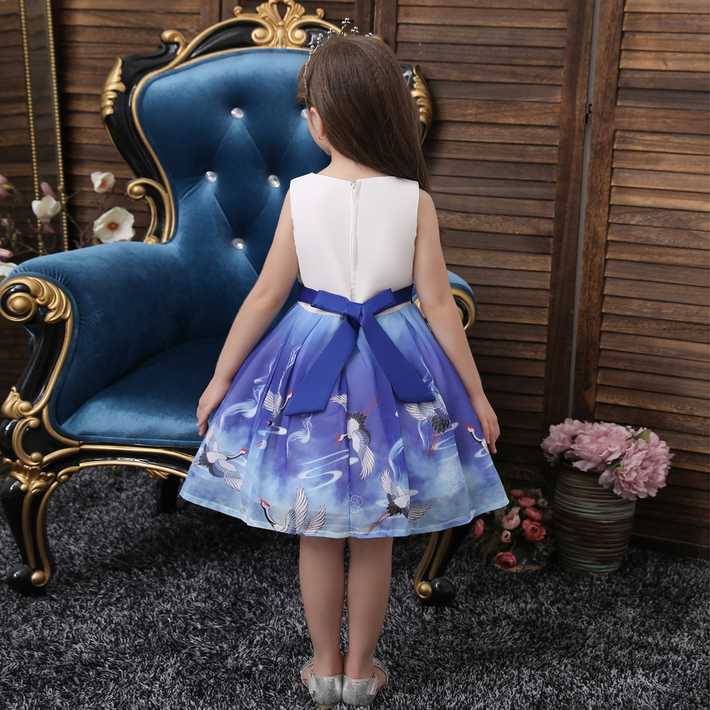 Children's Show Dress Christmas Chiffon print Dress Children Cross Boundary Children's Wedding Dress Princess Dress Children's Show Dress Christmas Chiffon print Dress Children Cross Boundary Children's Wedding Dress Princess Dress