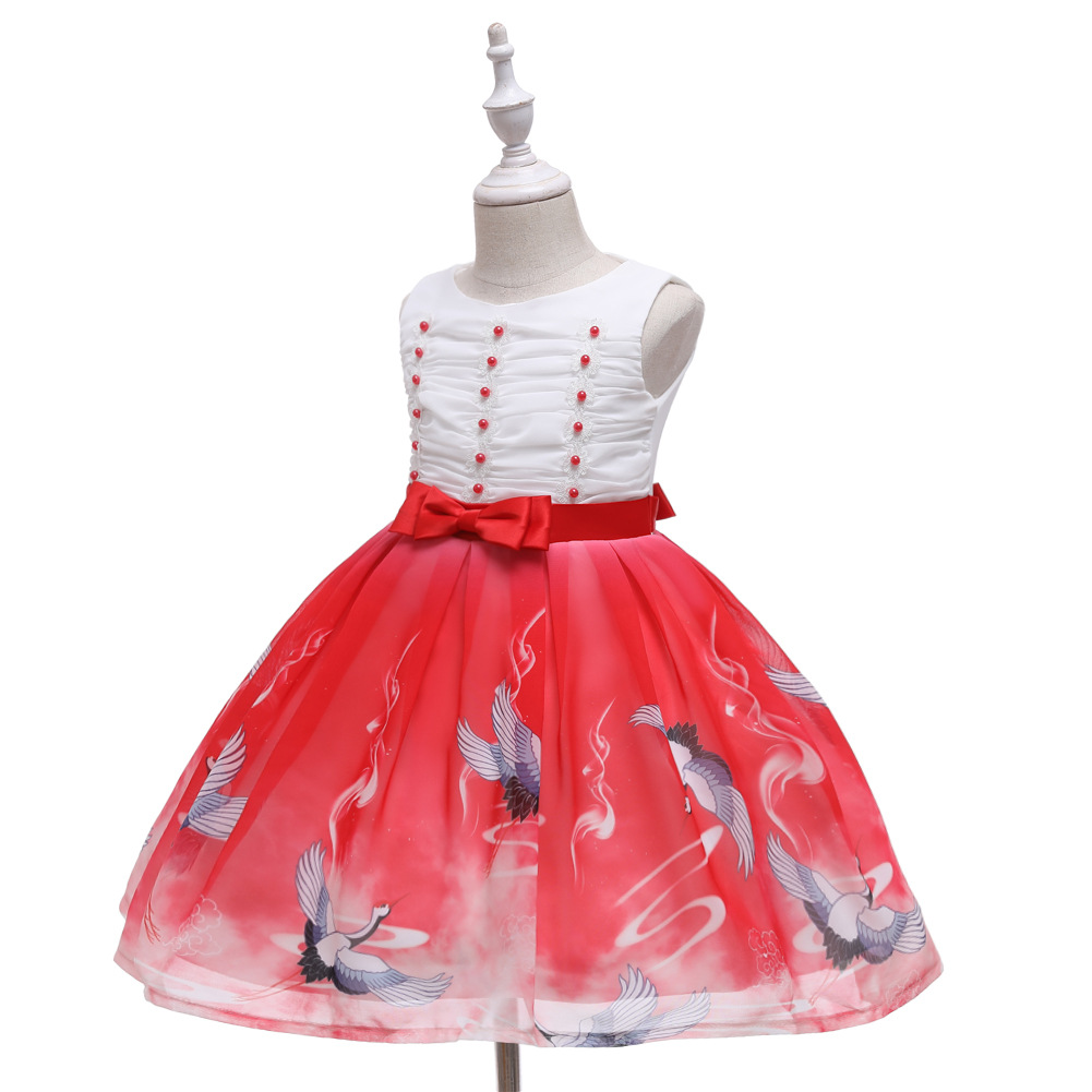 Children's Show Dress Christmas Chiffon print Dress Children Cross Boundary Children's Wedding Dress Princess Dress Children's Show Dress Christmas Chiffon print Dress Children Cross Boundary Children's Wedding Dress Princess Dress