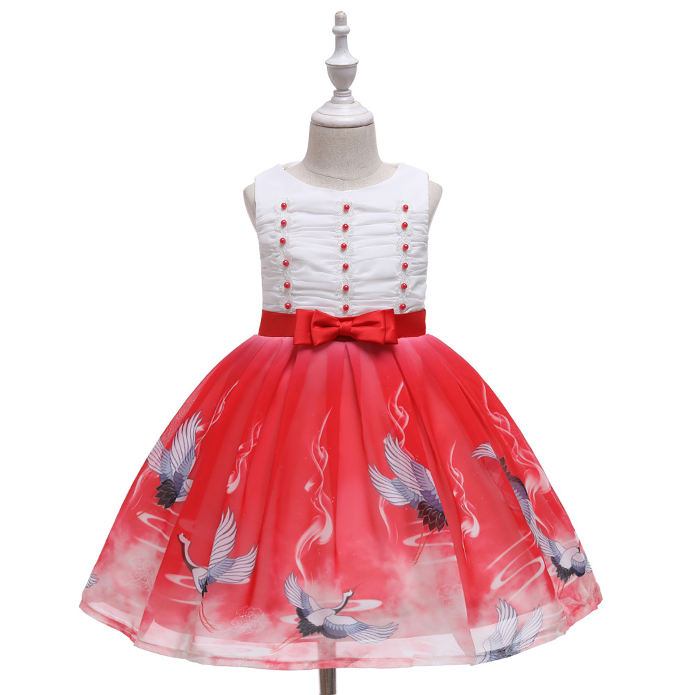 Children's Show Dress Christmas Chiffon print Dress Children Cross Boundary Children's Wedding Dress Princess Dress Children's Show Dress Christmas Chiffon print Dress Children Cross Boundary Children's Wedding Dress Princess Dress