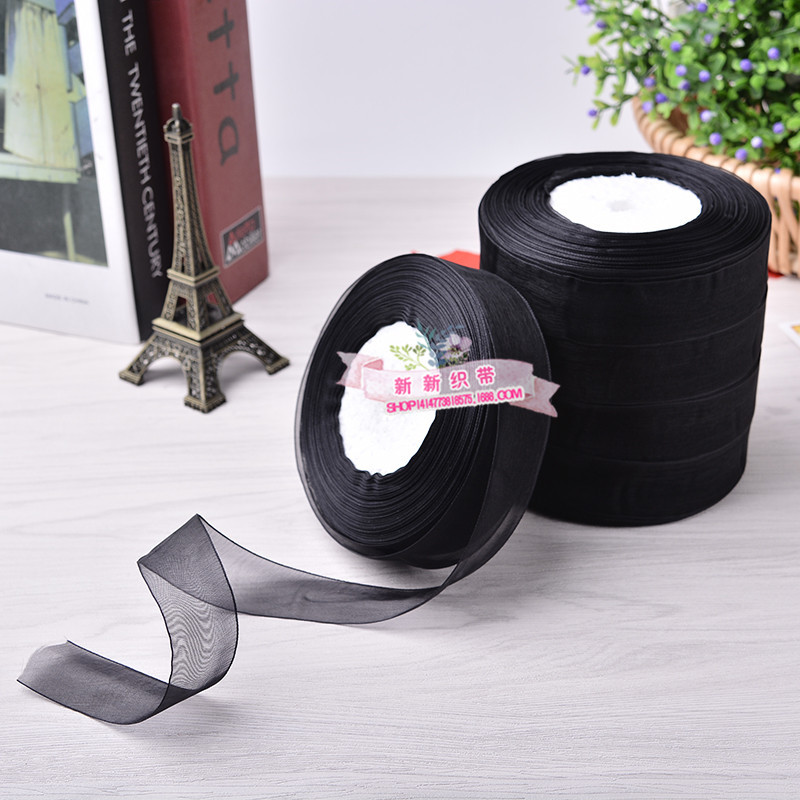 Color Snow Yarn Ribbon Wholesale Hair Accessories 8 Points Chiffon Belt Clothing Accessories DIY Transparent Decoration Braid