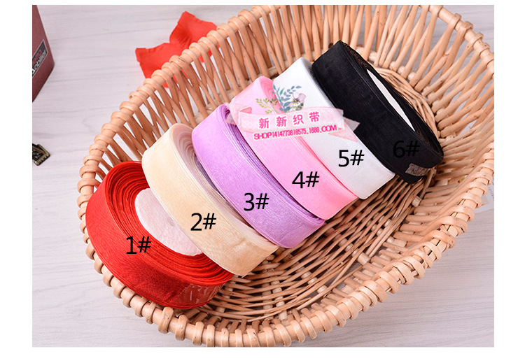 Color Snow Yarn Ribbon Wholesale Hair Accessories 8 Points Chiffon Belt Clothing Accessories DIY Transparent Decoration Braid