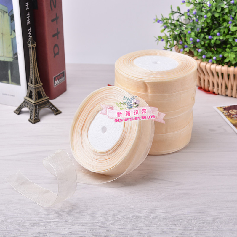 Color Snow Yarn Ribbon Wholesale Hair Accessories 8 Points Chiffon Belt Clothing Accessories DIY Transparent Decoration Braid