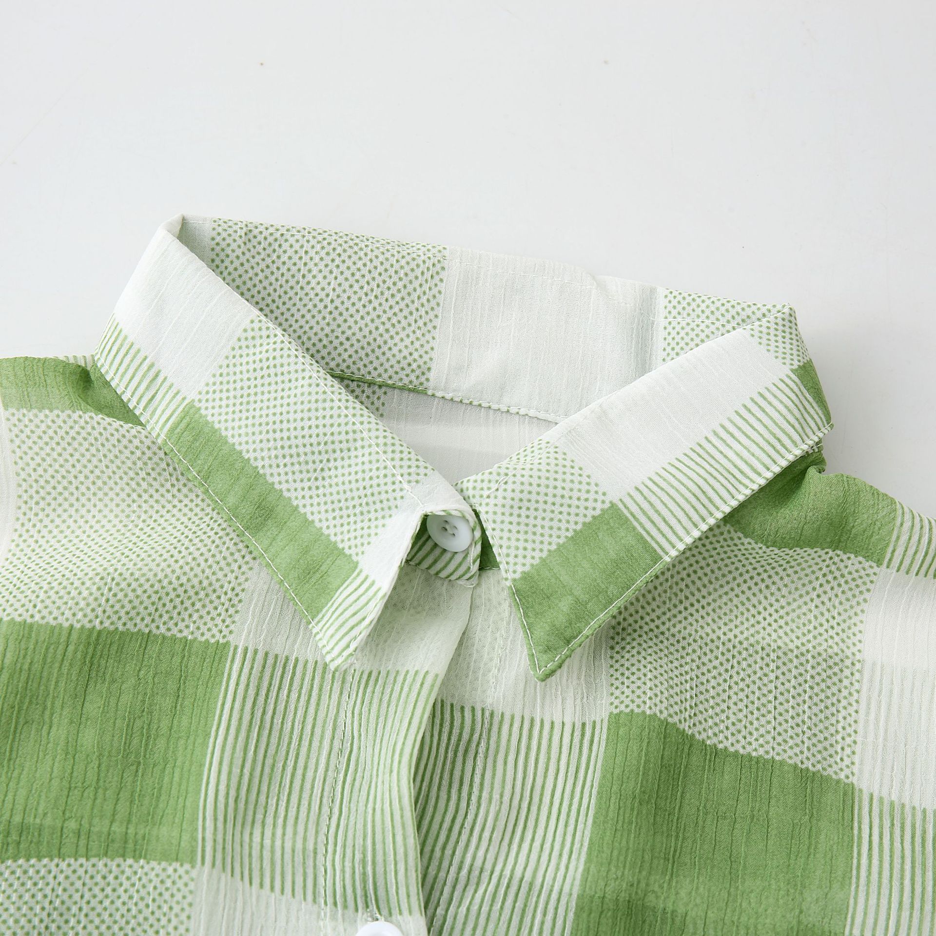 Sun Protection Shirt for Women 202 Summer Plaid Printed Shirt Sun Protection Clothing Large Size Loose Slimming Chiffon Thin Cardigan