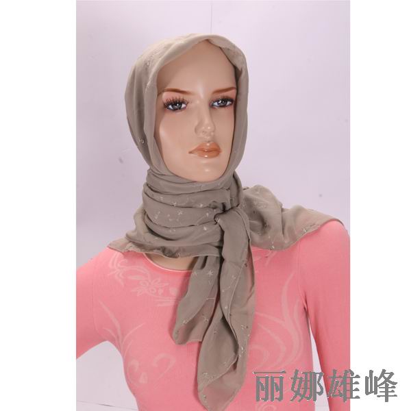 Chiffon embroidered kerchief Muslim baotou cravat embroidered scarves Bandanas