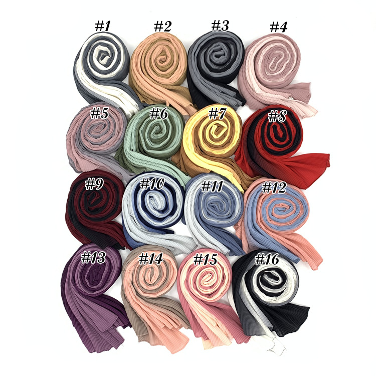 Cross-Border Pleated Pearl Chiffon Hand-Painted Gradient Color Crumpled Closed Toe Scarf Scarf Wholesale One Piece Dropshipping