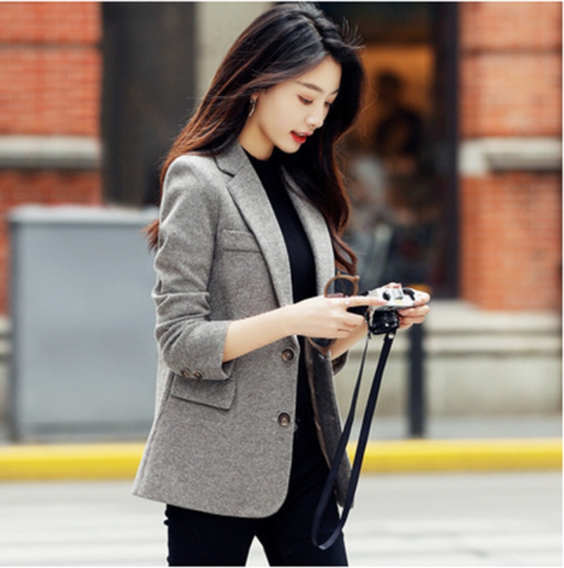 Small Suit Jacket for Women 2020 Spring and Autumn New Korean Style Slim Fit Casual Temperament Wild Women&#039;s Suit Jackets Top
