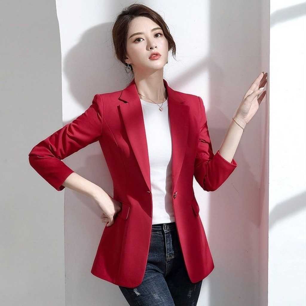 Small Suit Jacket for Women 2020 Spring and Autumn New Korean Style Slim Fit Casual Temperament Wild Women's Suit Jackets Top Small Suit Jacket for Women 2020 Spring and Autumn New Korean Style Slim Fit Casual Temperament Wild Women's Suit Jackets Top