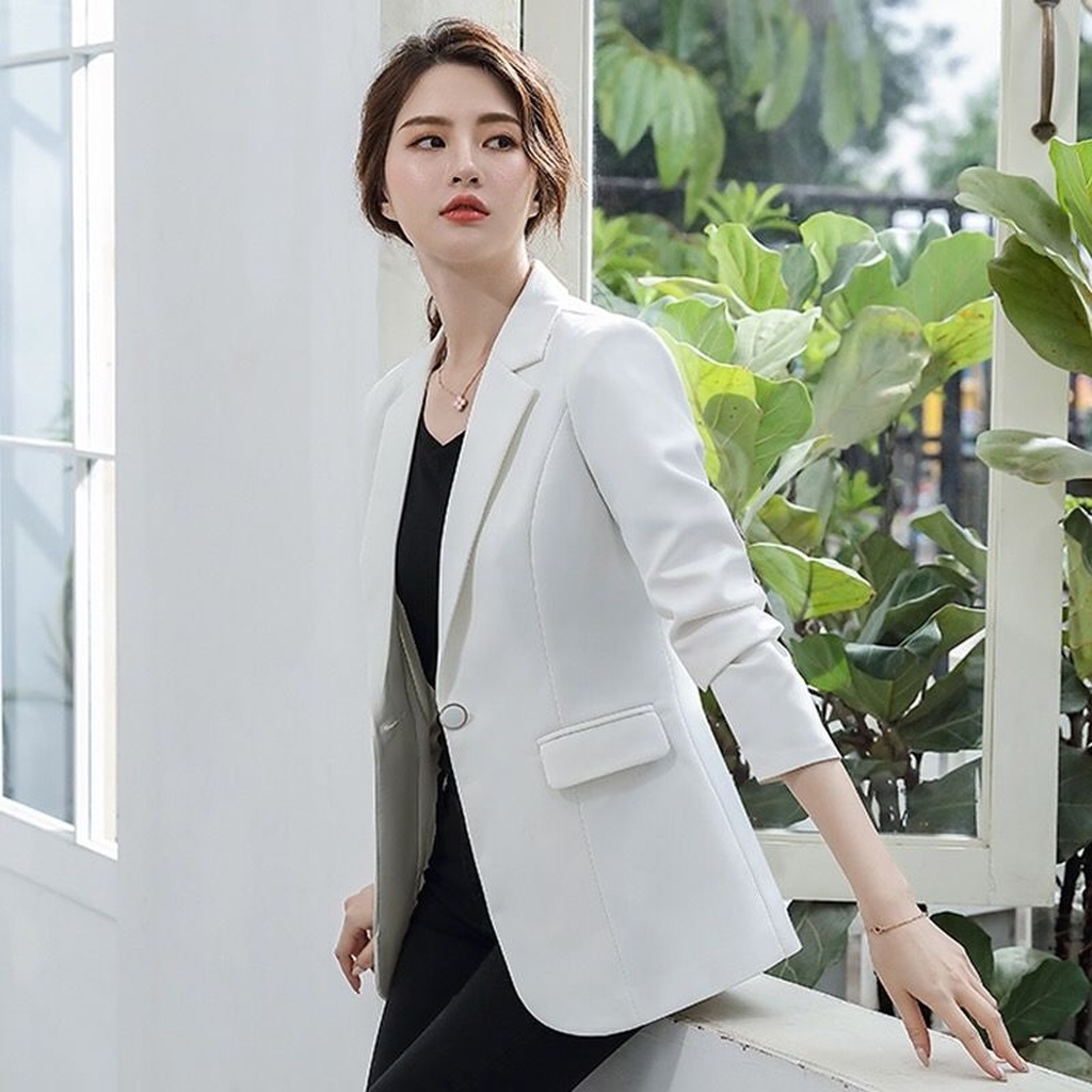 Small Suit Jacket for Women 2020 Spring and Autumn New Korean Style Slim Fit Casual Temperament Wild Women's Suit Jackets Top Small Suit Jacket for Women 2020 Spring and Autumn New Korean Style Slim Fit Casual Temperament Wild Women's Suit Jackets Top