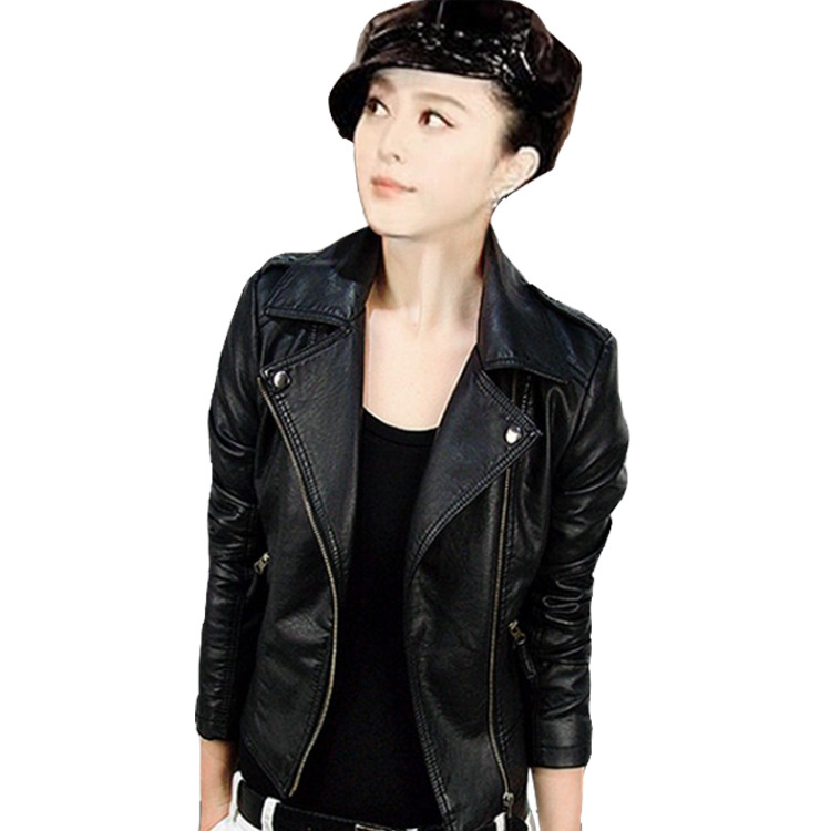 Manufacturer Whole X100 Europe and The United States 2020 Leather Jacket punk Women&#039;s Motorcycle&#039;s short jackets