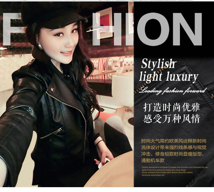 Manufacturer Whole X100 Europe and The United States 2020 Leather Jacket punk Women's Motorcycle's short jackets