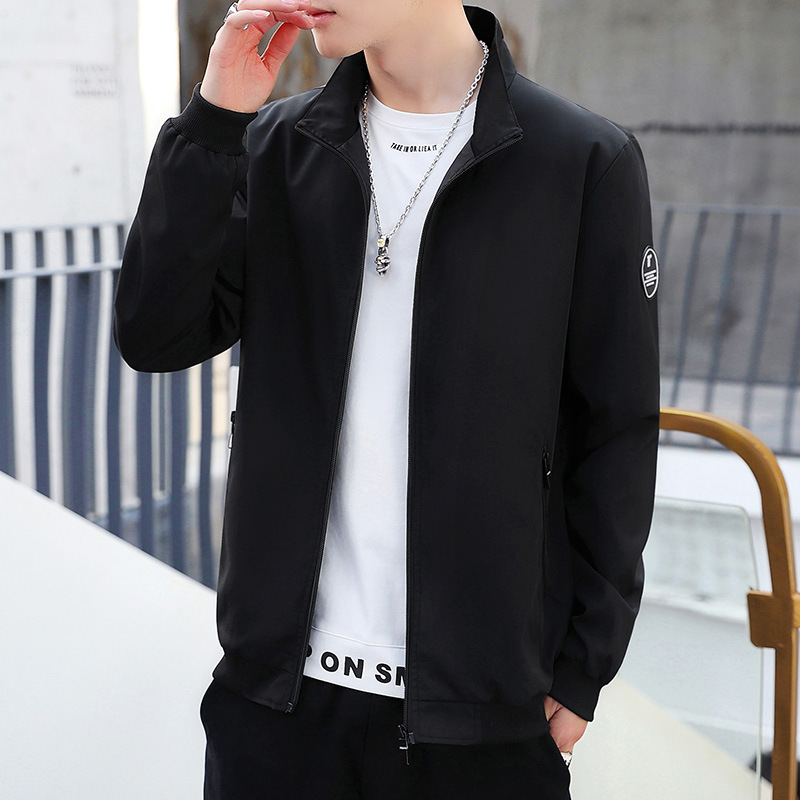 Cross-Border Fall Men&#039;s Jackets Casual Korean Style Trendy Stand Collar Jacket Sports Top for Men AliExpress Export