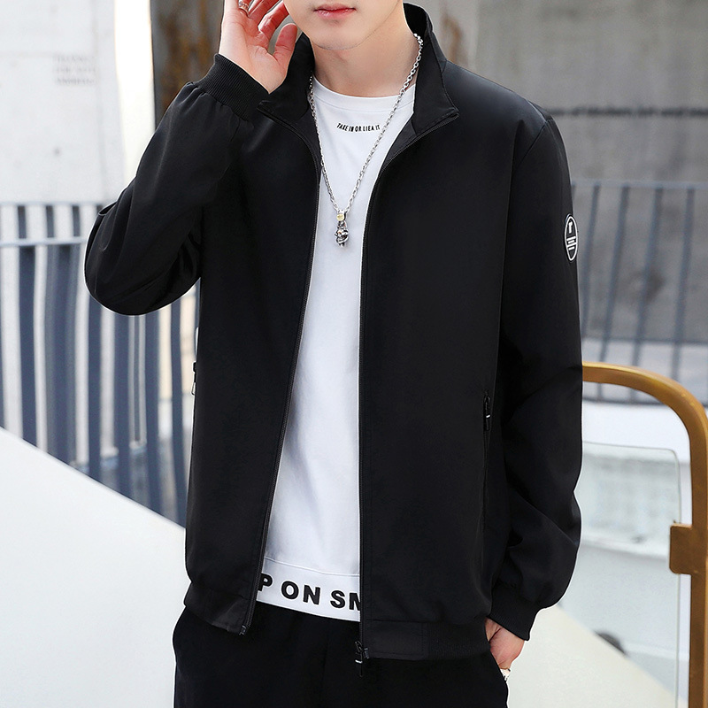 Cross-Border Fall Men&#039;s Jackets Casual Korean Style Trendy Stand Collar Jacket Sports Top for Men AliExpress Export