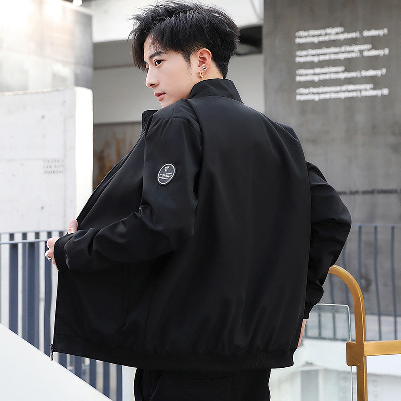 Cross-Border Fall Men&#039;s Jackets Casual Korean Style Trendy Stand Collar Jacket Sports Top for Men AliExpress Export