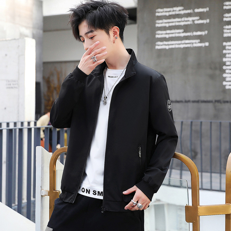 Cross-Border Fall Men&#039;s Jackets Casual Korean Style Trendy Stand Collar Jacket Sports Top for Men AliExpress Export