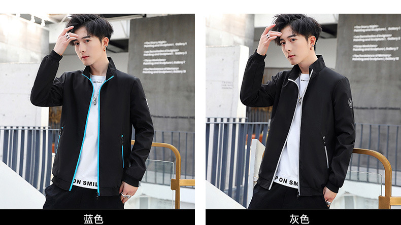 Cross-Border Fall Men's Jackets Casual Korean Style Trendy Stand Collar Jacket Sports Top for Men AliExpress Export Cross-Border Fall Men's Jackets Casual Korean Style Trendy Stand Collar Jacket Sports Top for Men AliExpress Export