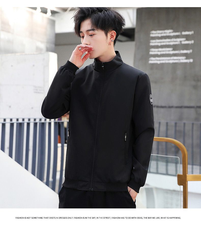 Cross-Border Fall Men's Jackets Casual Korean Style Trendy Stand Collar Jacket Sports Top for Men AliExpress Export Cross-Border Fall Men's Jackets Casual Korean Style Trendy Stand Collar Jacket Sports Top for Men AliExpress Export