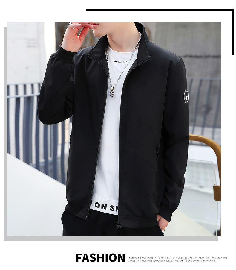 Cross-Border Fall Men's Jackets Casual Korean Style Trendy Stand Collar Jacket Sports Top for Men AliExpress Export Cross-Border Fall Men's Jackets Casual Korean Style Trendy Stand Collar Jacket Sports Top for Men AliExpress Export