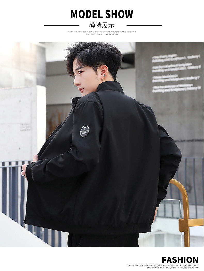 Cross-Border Fall Men's Jackets Casual Korean Style Trendy Stand Collar Jacket Sports Top for Men AliExpress Export Cross-Border Fall Men's Jackets Casual Korean Style Trendy Stand Collar Jacket Sports Top for Men AliExpress Export