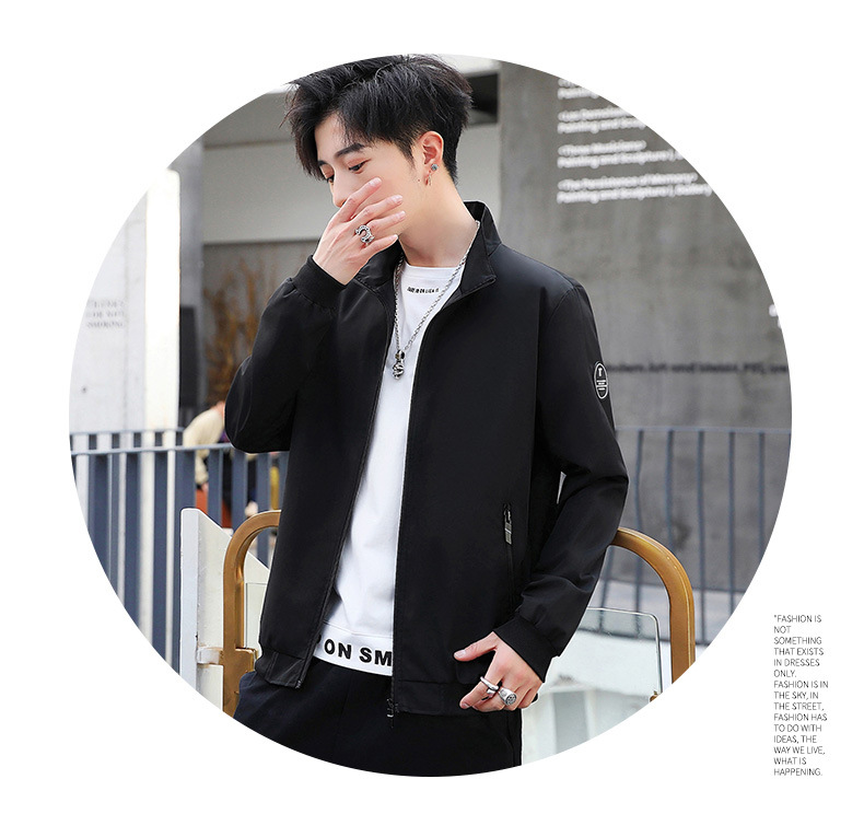 Cross-Border Fall Men's Jackets Casual Korean Style Trendy Stand Collar Jacket Sports Top for Men AliExpress Export Cross-Border Fall Men's Jackets Casual Korean Style Trendy Stand Collar Jacket Sports Top for Men AliExpress Export